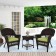 Espresso Wicker Chair And End Table Set With Sage Green Chair Cushion