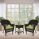 Espresso Wicker Chair And End Table Set With Sage Green Chair Cushion