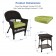 Espresso Wicker Chair And End Table Set With Sage Green Chair Cushion