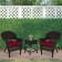 Espresso Wicker Chair And End Table Set With Red Chair Cushion