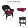 Espresso Wicker Chair And End Table Set With Red Chair Cushion