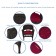 Espresso Wicker Chair And End Table Set With Red Chair Cushion