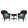 Espresso Wicker Chair And End Table Set With Chair Cushion