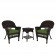 Espresso Wicker Chair And End Table Set With Chair Cushion