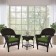 Espresso Wicker Chair And End Table Set With Hunter Green Chair Cushion
