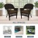 Espresso Wicker Chair With Brown Cushion - Set of 2