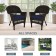 Espresso Wicker Chair With Midnight Blue Cushion - Set of 2