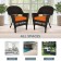 Espresso Wicker Chair With Orange Cushion - Set of 2