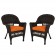 Espresso Wicker Chair With Cushion Set of 2