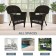 Espresso Wicker Chair With Black Cushion - Set of 2