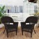 Espresso Wicker Chair With Black Cushion - Set of 2