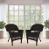 Espresso Wicker Chair With Black Cushion - Set of 2