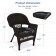 Espresso Wicker Chair With Black Cushion - Set of 2