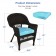Espresso Wicker Chair With Sky Blue Cushion - Set of 2