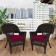 Espresso Wicker Chair With Red Cushion - Set of 2