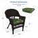 Espresso Wicker Chair With Hunter Green Cushion - Set of 2