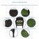Espresso Wicker Chair With Hunter Green Cushion - Set of 2