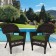 Espresso Wicker Chair With Hunter Green Cushion - Set of 2