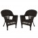 Espresso Wicker Chair Without Cushion - Set of 2