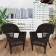 Espresso Wicker Chair Without Cushion - Set of 2