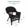 Espresso Wicker Chair Without Cushion - Set of 2