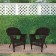 Espresso Wicker Chair Without Cushion - Set of 2