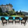 Espresso Wicker Chair With Tan Cushion - Set of 4
