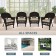Espresso Wicker Chair With Tan Cushion - Set of 4