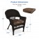 Espresso Wicker Chair With Brown Cushion - Set of 4