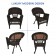 Espresso Wicker Chair With Brown Cushion - Set of 4