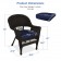 Espresso Wicker Chair With Midnight Blue Cushion - Set of 4