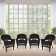 Espresso Wicker Chair With Midnight Blue Cushion - Set of 4