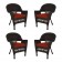 Espresso Wicker Chair With Cushion Set of 4