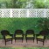 Espresso Wicker Chair With Sage Green Cushion - Set of 4