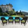 Espresso Wicker Chair With Sage Green Cushion - Set of 4