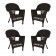 Espresso Wicker Chair Without Cushion - Set of 4