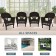 Espresso Wicker Chair Without Cushion - Set of 4