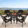 5pc Espresso Wicker Dining Set With Cushions