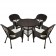 5pc Espresso Wicker Dining Set With Cushions