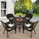 5pc Espresso Wicker Dining Set With Cushions