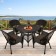 5pc Espresso Wicker Dining Set - Brown Cushions
