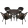 5pc Espresso Wicker Dining Set With Cushions