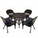 5pc Espresso Wicker Dining Set With Cushions