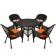 5pc Espresso Wicker Dining Set - Orange Cushions