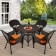 5pc Espresso Wicker Dining Set - Orange Cushions