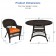 5pc Espresso Wicker Dining Set - Orange Cushions