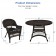 5pc Espresso Wicker Dining Set - Black Cushions