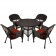5pc Espresso Wicker Dining Set With Cushions