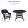 5pc Espresso Wicker Dining Set - Sky Blue Cushions