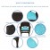 5pc Espresso Wicker Dining Set - Sky Blue Cushions